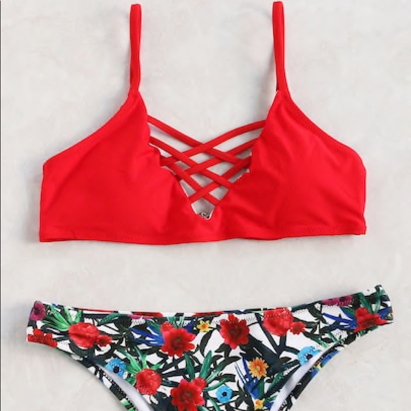 HP!! NWOT Never Worn Red Bikini Top - Picture 2 of 5